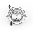 typewriter with ghosts and ufo and bigfoot coming out tattoo design idea