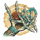 skeleton hand reaching tattoo design idea