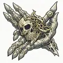 skeleton hand reaching tattoo design idea