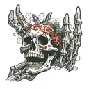 skeleton hand reaching tattoo design idea