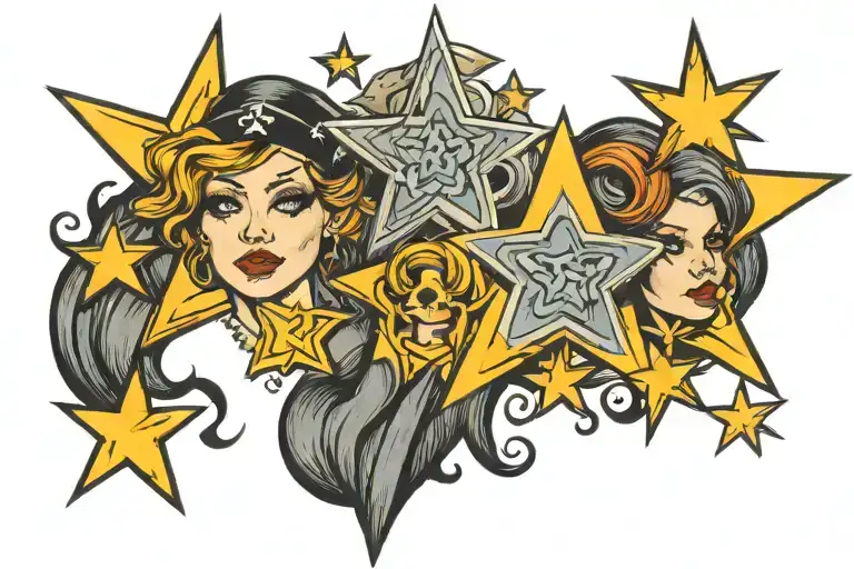 three stars sister tattoo tattoo design idea