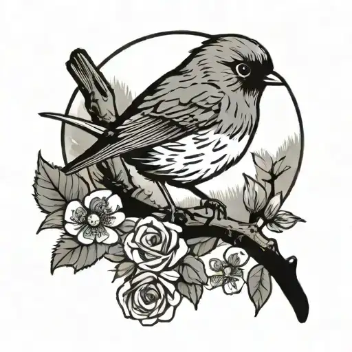 robin on semi colon branch suicide mom tattoo design idea