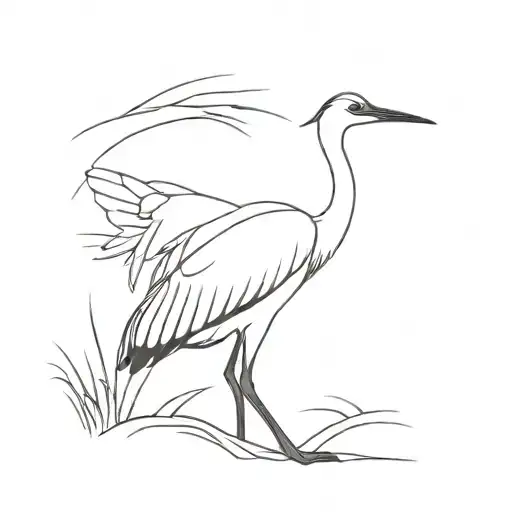sandhill crane tattoo design idea
