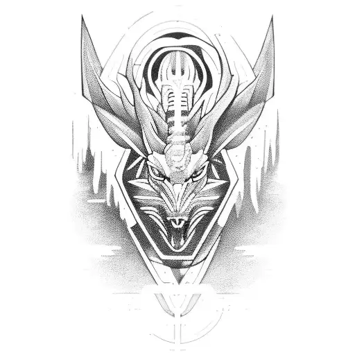 A hybrid creature combining elements of a drift car and an animal, creating a unique and futuristic design tattoo design idea