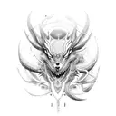 A hybrid creature combining elements of a drift car and an animal, creating a unique and futuristic design tattoo design idea