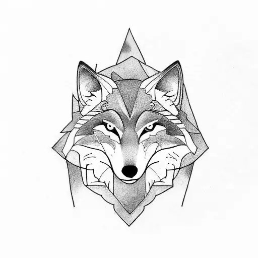 wolf arrow tattoo design idea