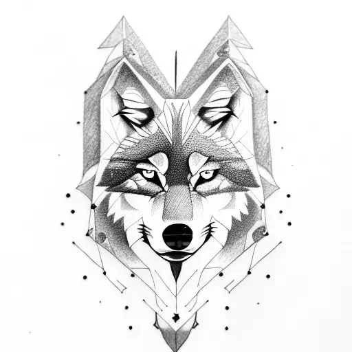 wolf arrow tattoo design idea