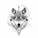 wolf arrow tattoo design idea