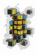 Rubik's cube ascii binary piano cpu circuit board mechanics astronomy  tattoo design idea