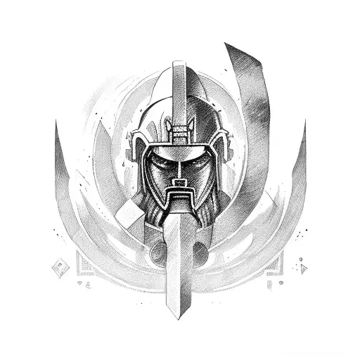 Sketch Spartan Tattoo Idea - BlackInk AI