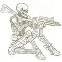 Skeleton soldier with AR15 tattoo design idea