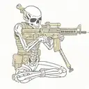 Skeleton soldier with AR15 tattoo design idea