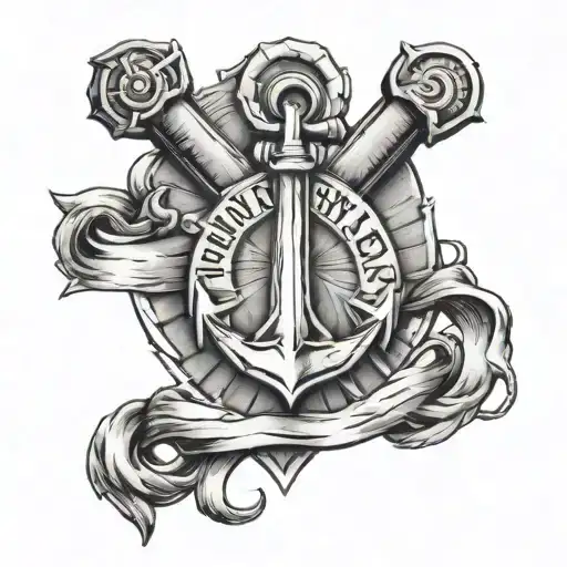 anchor with birthdate 27 12 2019 and 27 07 1994 tattoo design idea
