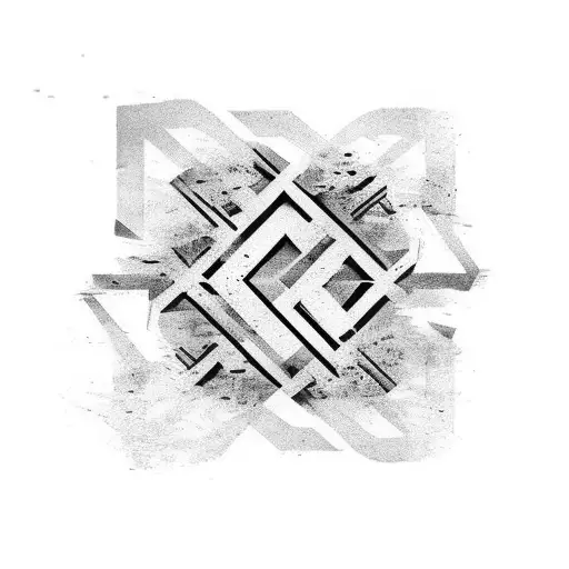 GB letters mixed and link,simple style,minimalist no shadow tattoo design idea