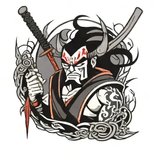 samurai jack cartoon character tattoo design idea