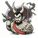 samurai jack cartoon character tattoo design idea