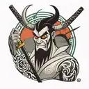 samurai jack cartoon character tattoo design idea