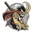 samurai jack cartoon character tattoo design idea