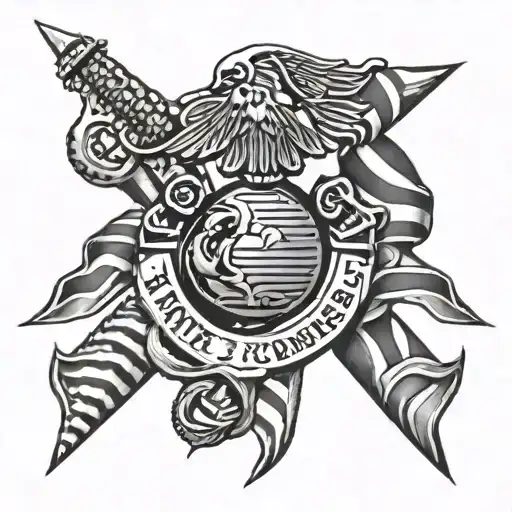 Marine Corps chevron tattoo design idea