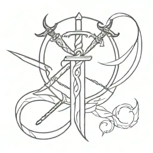 triskel and sword tattoo tattoo design idea