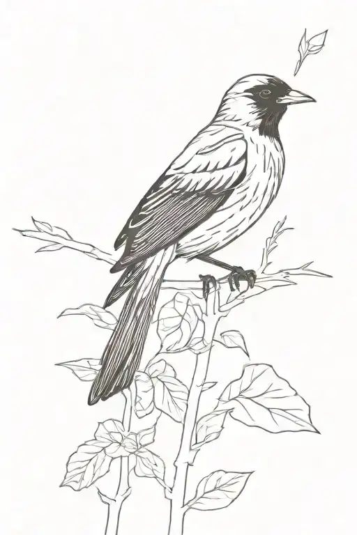 red winged blackbird tattoo design idea
