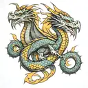 Dragons kyling hart tattoo for man tattoo design idea
