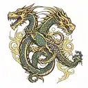 Dragons kyling hart tattoo for man tattoo design idea