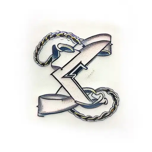 forearm bracelet tattoo line in form of the letter "Z" tattoo design idea