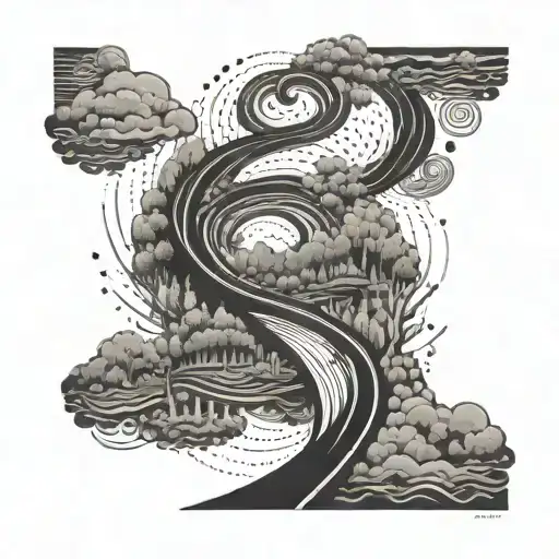 Incorporate a winding road with obstacles to symbolize the journey through drug addiction tattoo design idea