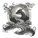 Incorporate a winding road with obstacles to symbolize the journey through drug addiction tattoo design idea