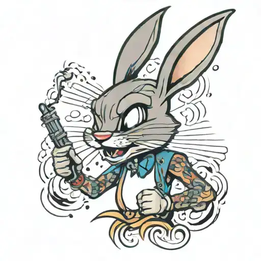 bugs bunny smooke  tattoo design idea
