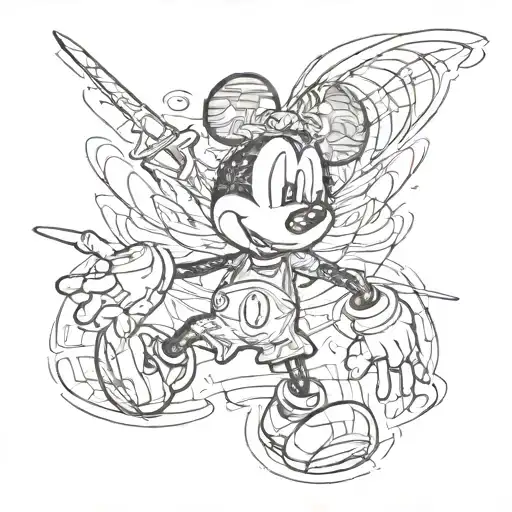 mickey mouse transformed tattoo design idea