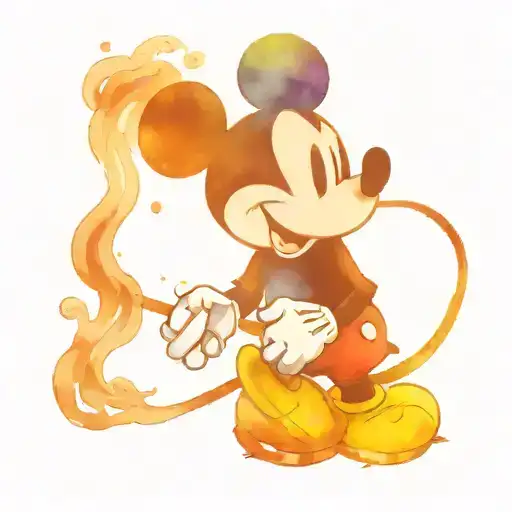 mickey mouse smoking tattoo design idea