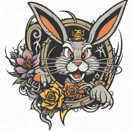 bugs bunny smook trail tattoo design idea