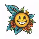 smiley tattoo design idea