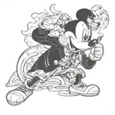 mickey mouse smoking tattoo design idea