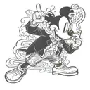 mickey mouse smoking tattoo design idea