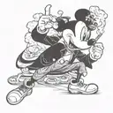 mickey mouse smoking tattoo design idea