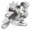 mickey mouse smoking tattoo design idea