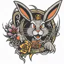 bugs bunny smook trail tattoo design idea