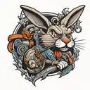 bugs bunny smook trail tattoo design idea