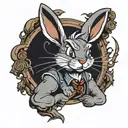 bugs bunny smook trail tattoo design idea