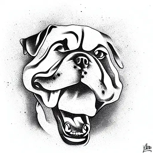 Dog,angry,chains  tattoo design idea