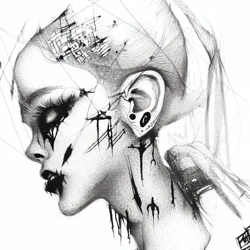 Teen,punk,killer tattoo design idea