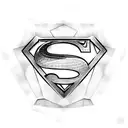 Superman symbol with crystals  tattoo design idea