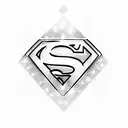 Superman symbol with crystals  tattoo design idea