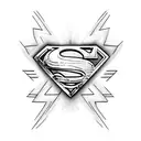 Superman symbol with crystals  tattoo design idea