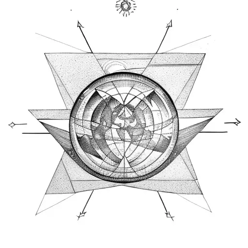 triangle earth with rebirth and Uranus  tattoo design idea
