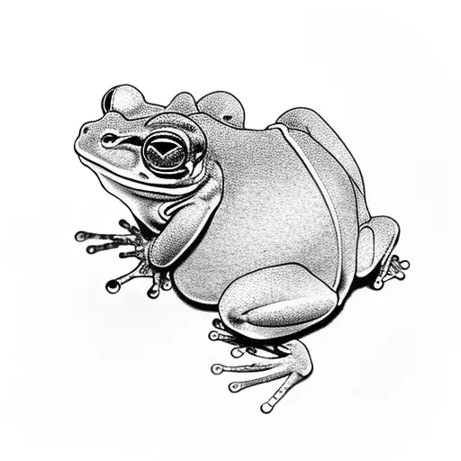 Japenese Frog with kasa tattoo design idea