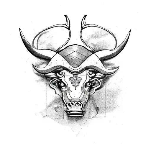 Taurus zodiac sign from the side tattoo design idea